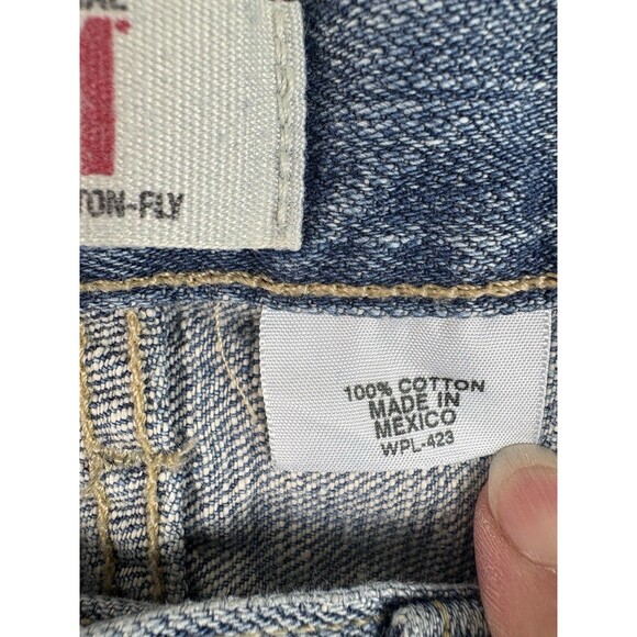 Levis 501 Jeans 34x27 Blue Button Fly Regular Fit Straight Leg Light Tag 34x30 - Picture 11 of 15